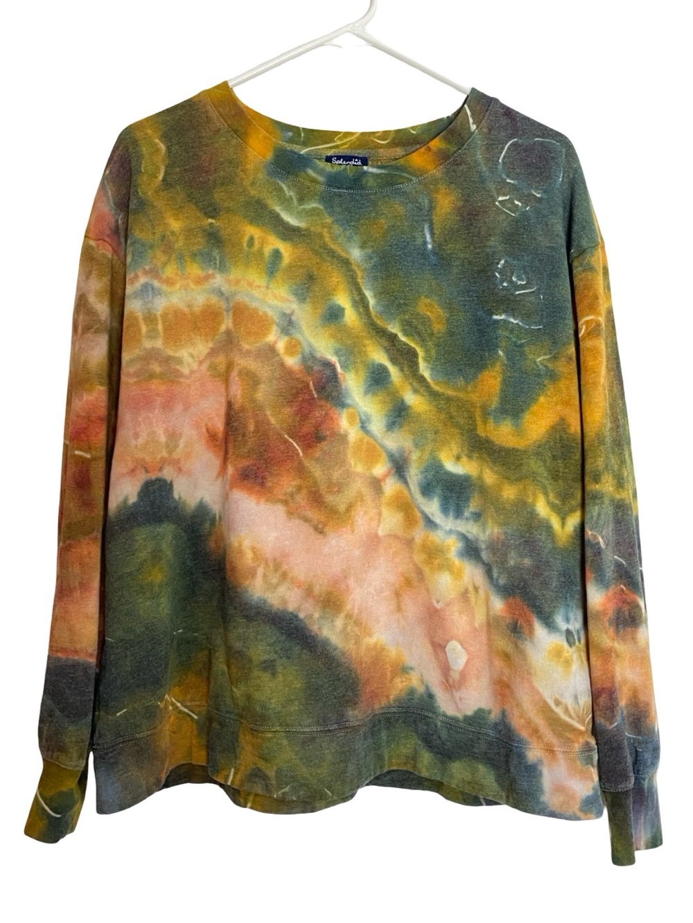 Handmade Ice Tie Dye Sweatshirt Pullover Womens size Large - XL Multi